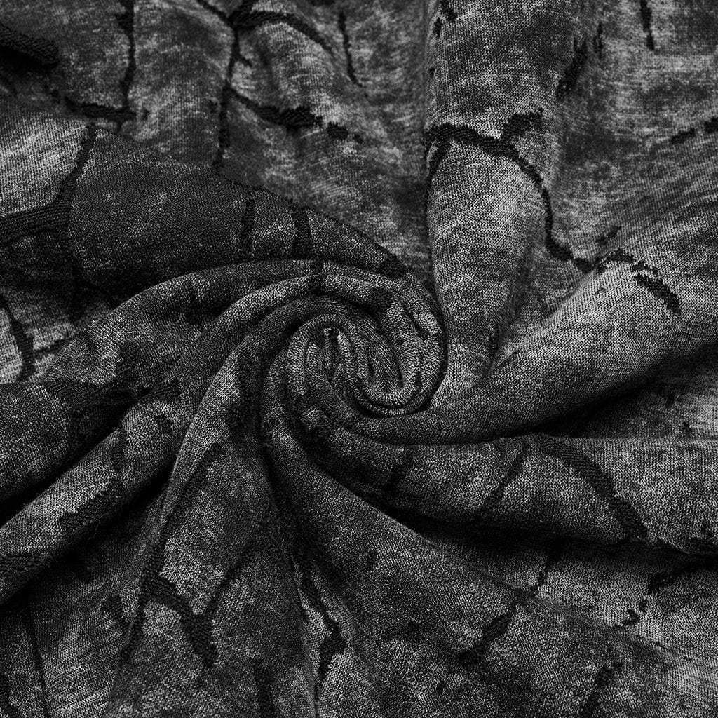 PUNK RAVE Men's Punk Big-pocket Tie-dyed Hooded T-shirt