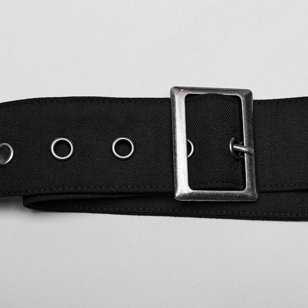 PUNK RAVE Men's Punk Buckle Pleated Skirt