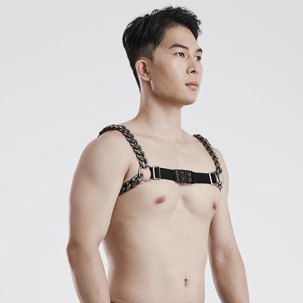 PUNK RAVE Men's Punk Chunky Chain Harness