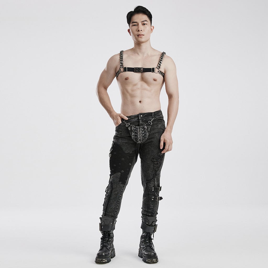PUNK RAVE Men's Punk Chunky Chain Harness
