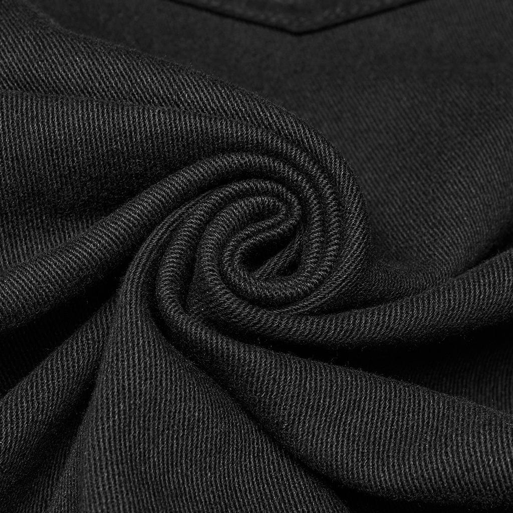 PUNK RAVE Men's Punk Eyelets Pleated Shorts