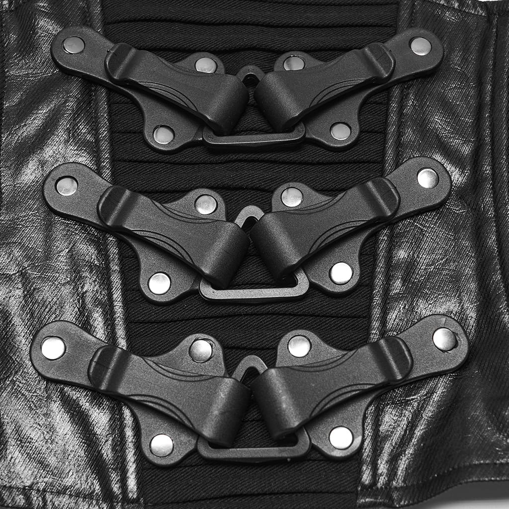 PUNK RAVE Men's Punk Lace-up Side Zipper Girdle