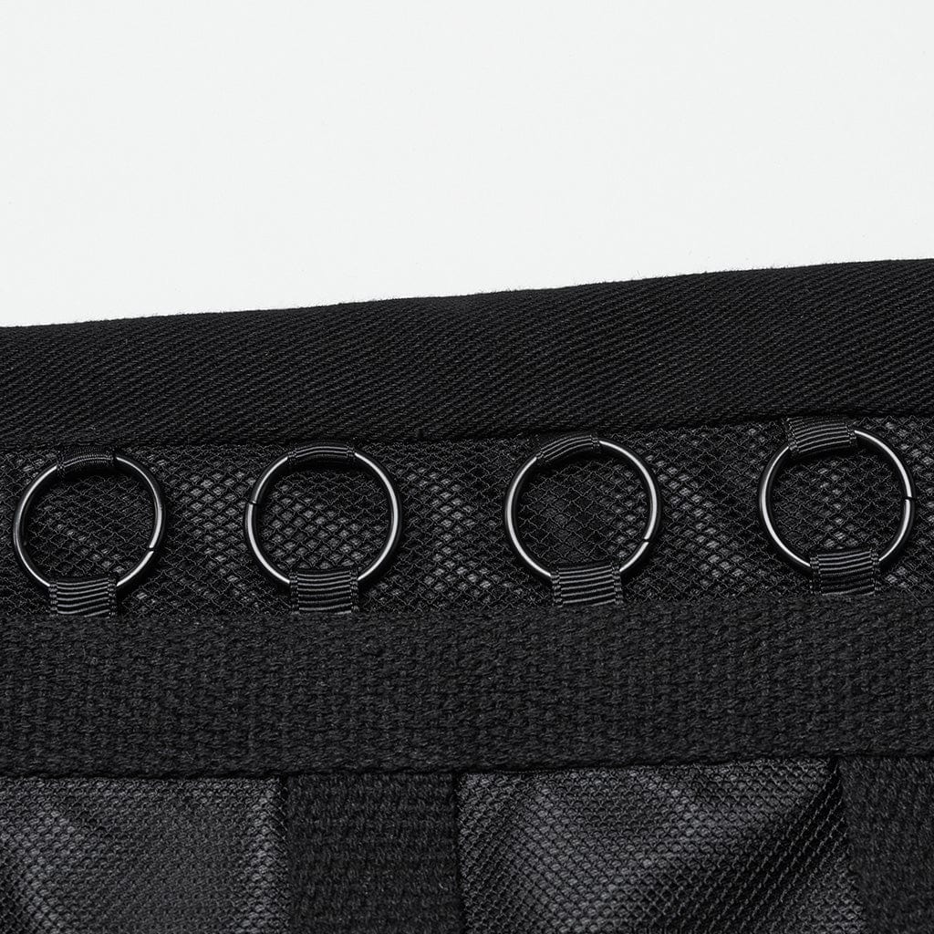 PUNK RAVE Men's Punk Mesh Rings Skull Pants