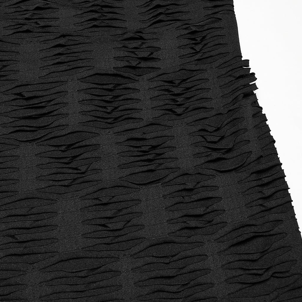 PUNK RAVE Men's Punk Ruched Ripped Hooded Vest