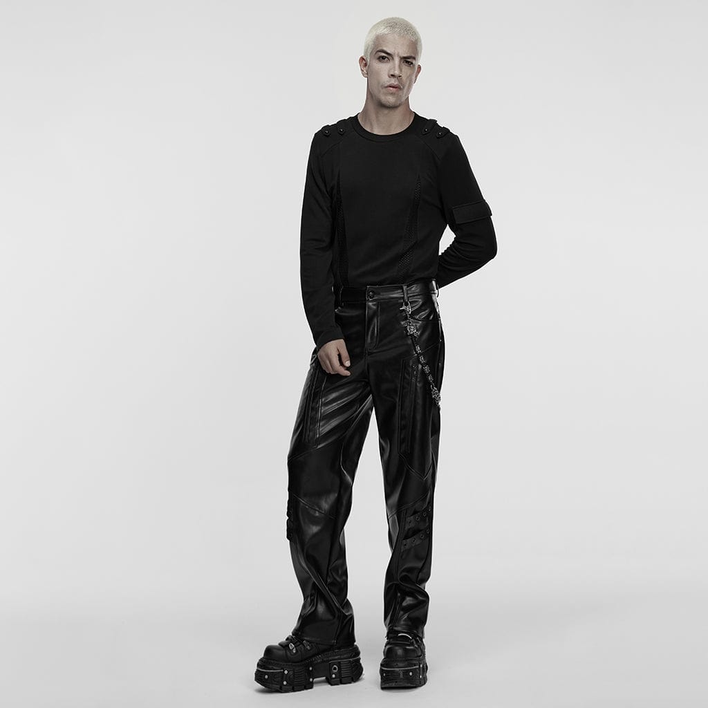 PUNK RAVE Men's Punk Snake&Skull Layered Pant Chain