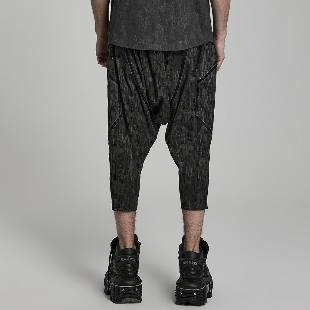 PUNK RAVE Men's Punk Stripes Baggy Pants