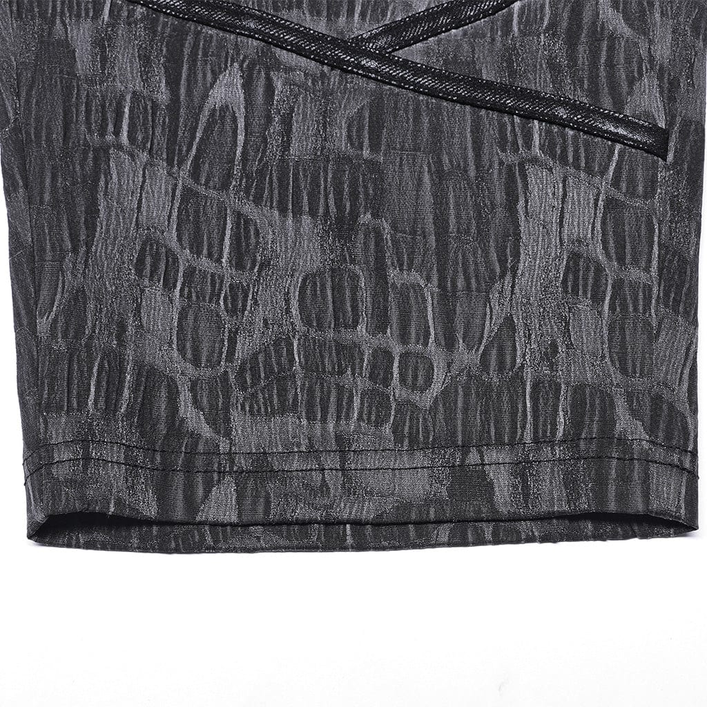 PUNK RAVE Men's Punk Stripes Baggy Pants