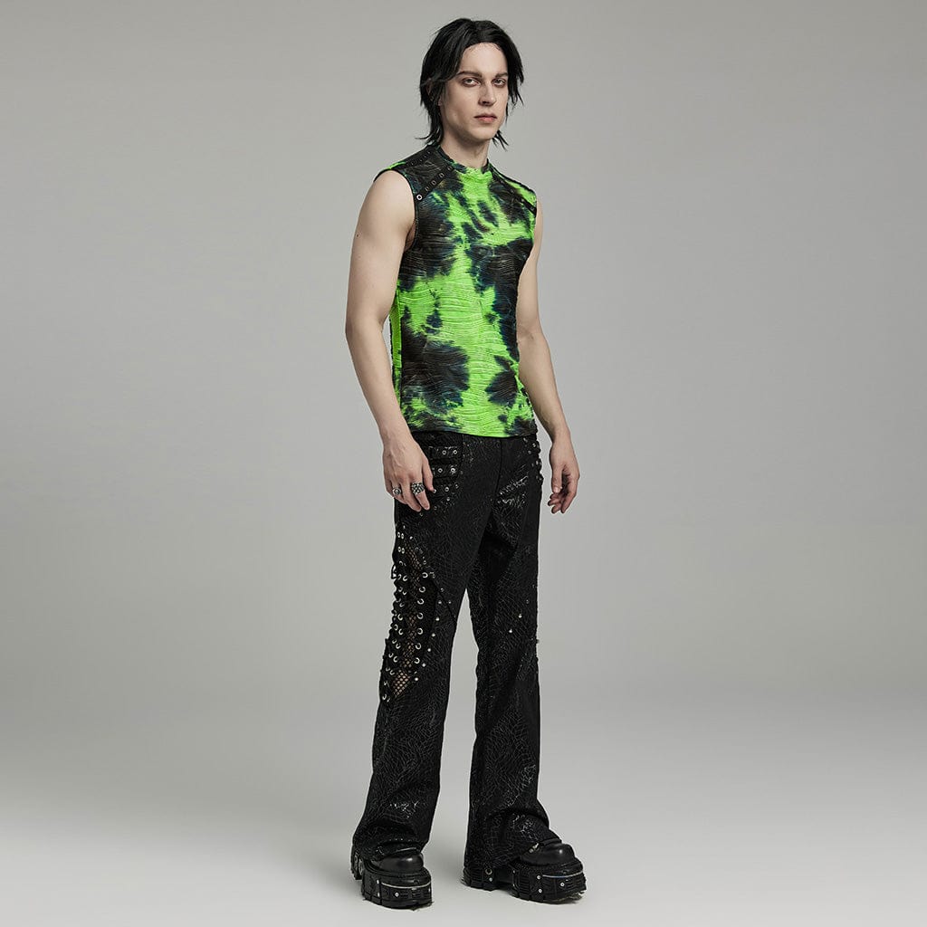 PUNK RAVE Men's Punk Tie-Dye Tank Top
