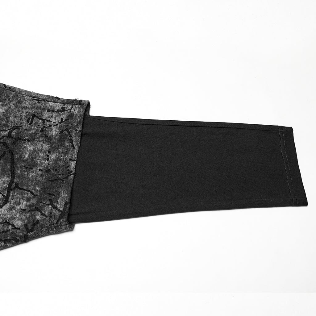 PUNK RAVE Men's Punk Tie-dyed Sagging Pants with Staps