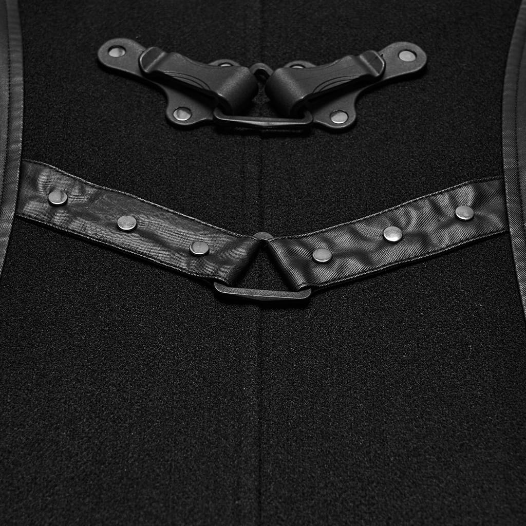 PUNK RAVE Men's Techwear Big Pocket Front Zipper Stand Collar Jacket