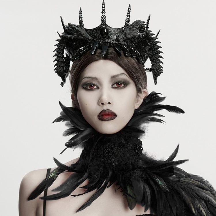 PUNK RAVE Unisex Gothic Coiling Dragon Crown