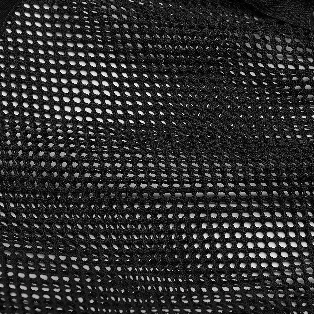 PUNK RAVE Unisex Punk Mohawk Mesh Hood