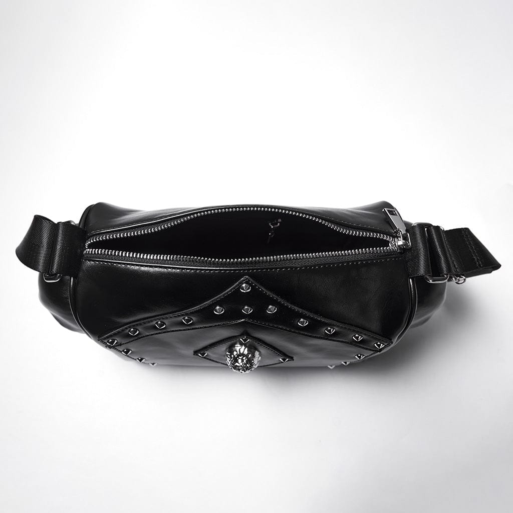 PUNK RAVE Unisex Punk Skull Rivet Bag