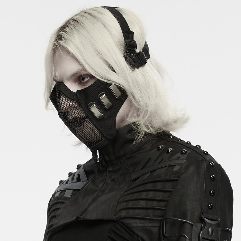 PUNK RAVE Unisex Punk Tactical Mesh Splice Mask