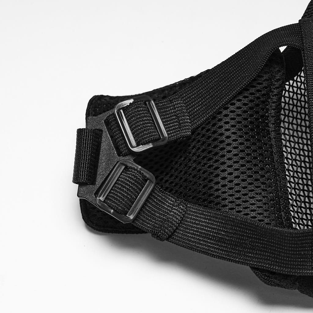 PUNK RAVE Unisex Punk Tactical Mesh Splice Mask