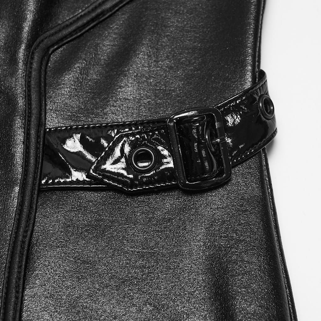 PUNK RAVE Women's Cyberpunk Buckle Strap Sleeveless Dress