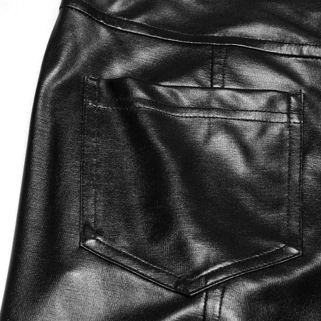 PUNK RAVE Women's Cyberpunk Eyelet Mesh Splice Leggings Black-Red