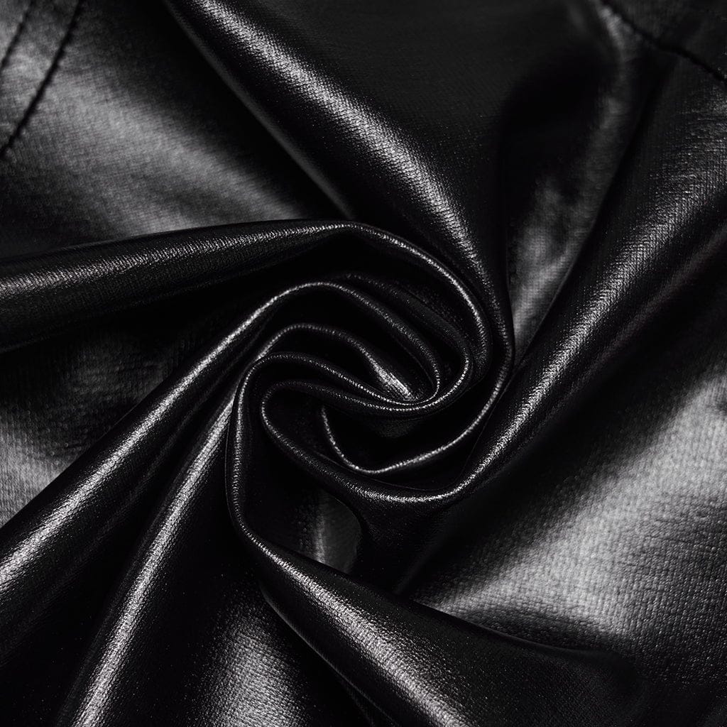 PUNK RAVE Women's Cyberpunk Studded Cutout Strappy Crop Top Black