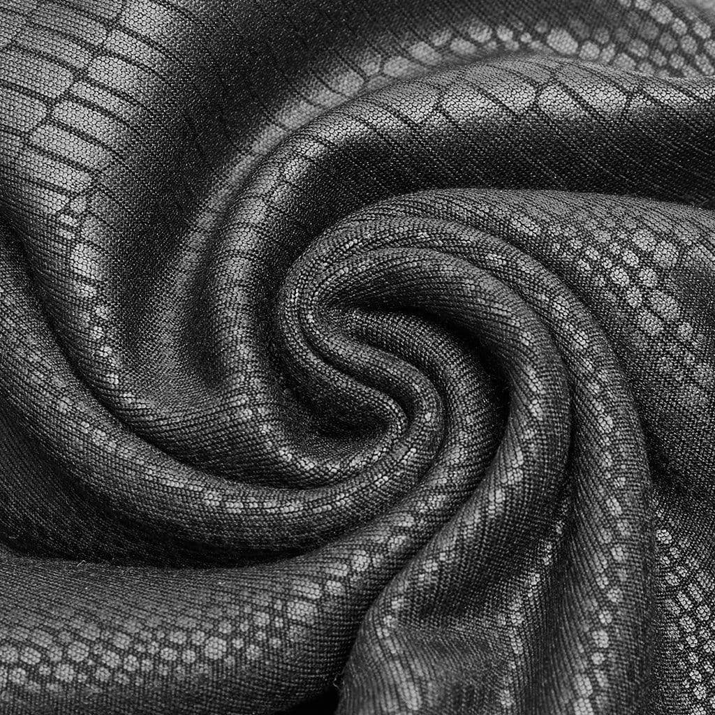 PUNK RAVE Women's Goth Faux Leather Skinny Leggings With Metal Chains