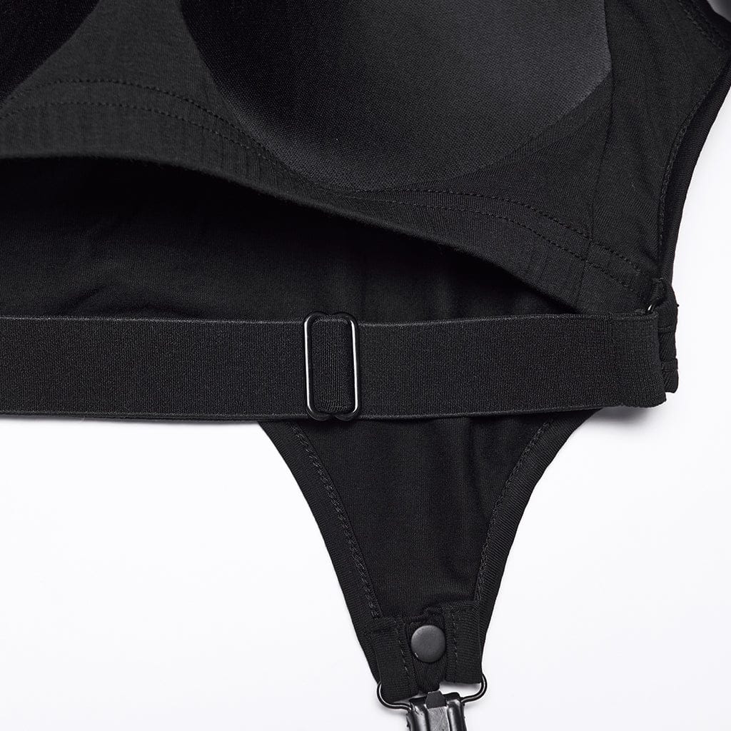 PUNK RAVE Women's Gothic Adjustable Strap Cutout Tank Top