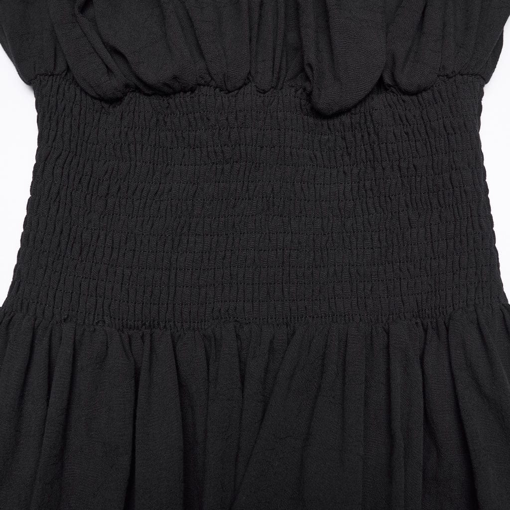 PUNK RAVE Women's Gothic Asymmetric Ruffled Off Shoulder Dress