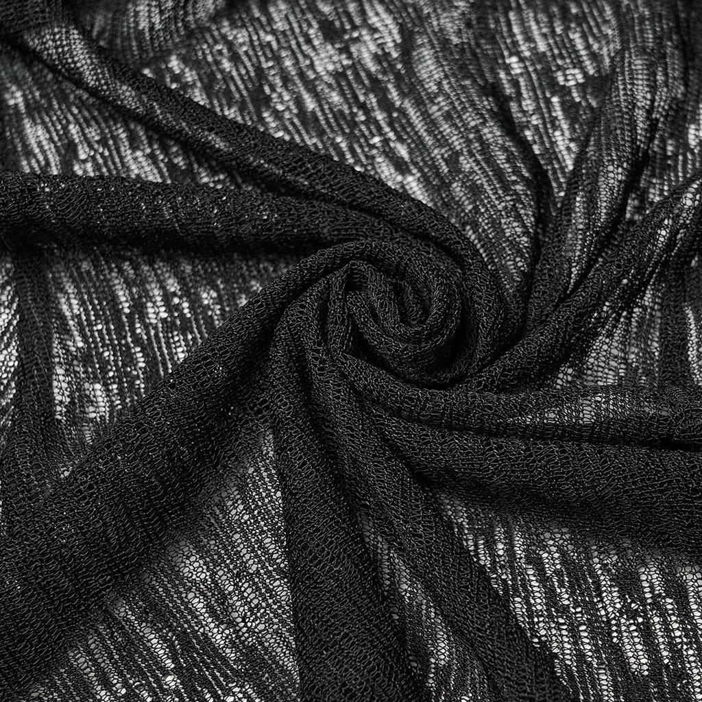 PUNK RAVE Women's Gothic Eyelet Sheer Long Sleeved Cardigan