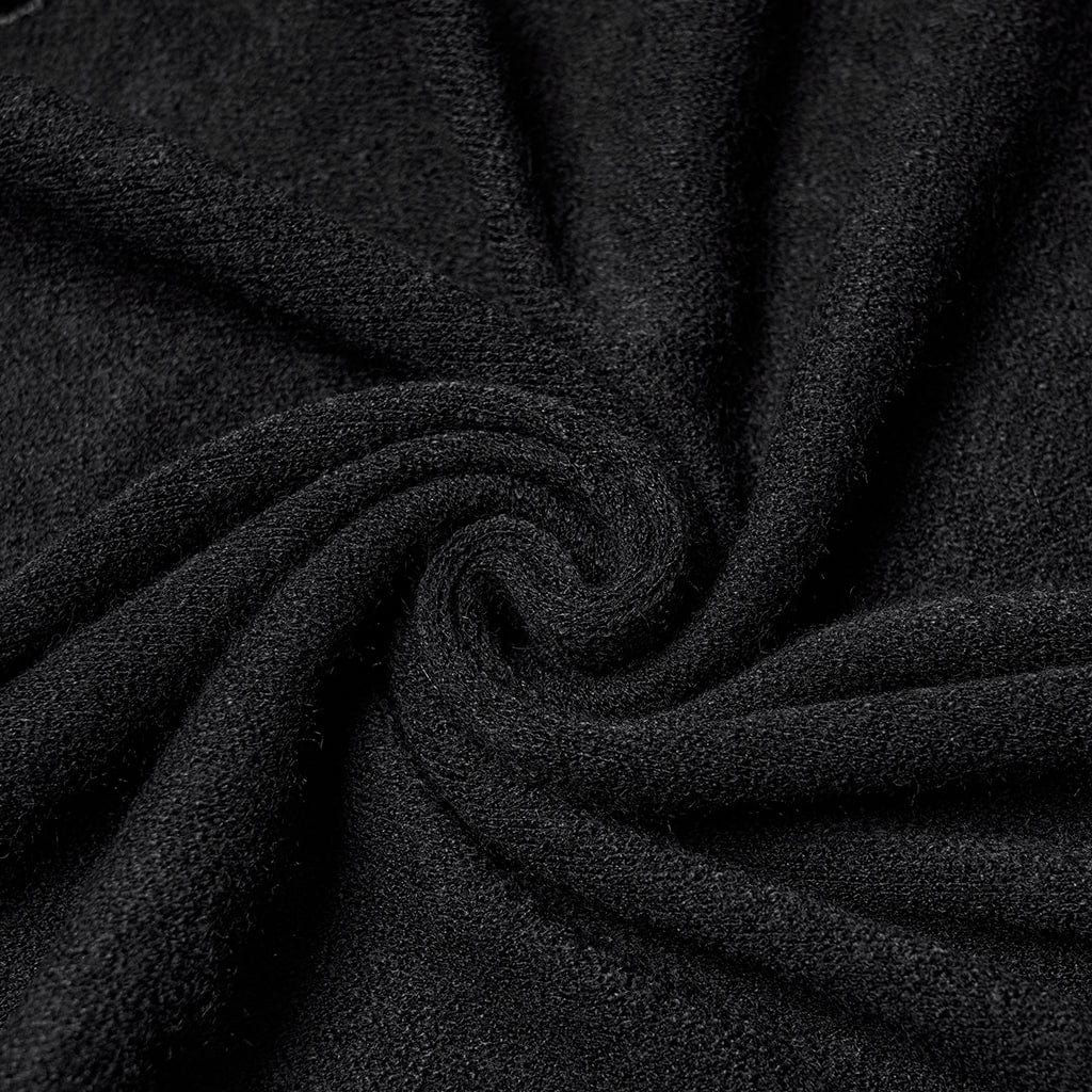 PUNK RAVE Women's Gothic Faux Fur Embroidered Witchy Cloak