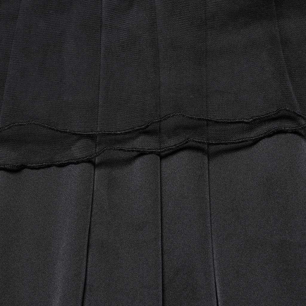 PUNK RAVE Women's Gothic Floral Embroidered Sequin Fishtail Wedding Slip Dress