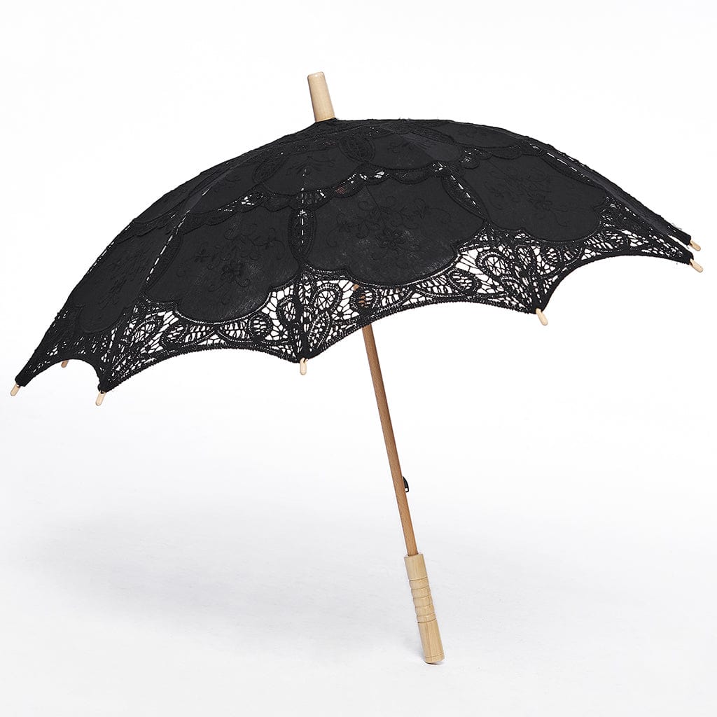 PUNK RAVE Women's Gothic Floral Lace Umbrella