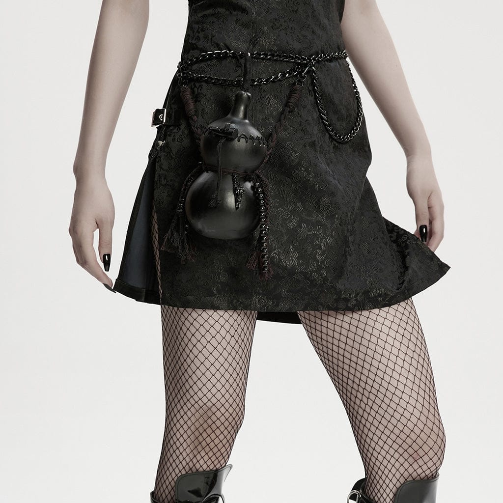 PUNK RAVE Women's Gothic Gourd Chain Bag