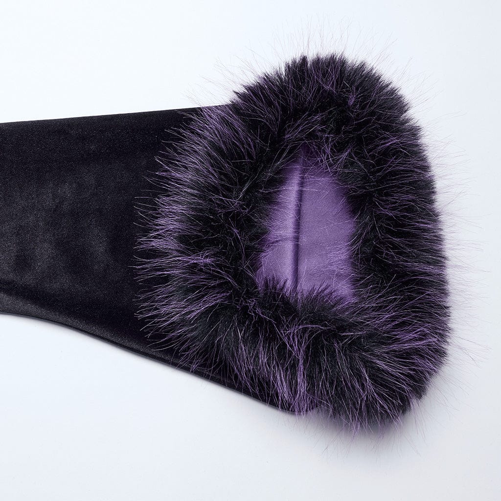 PUNK RAVE Women's Gothic Gradient Velvet Dress Purple