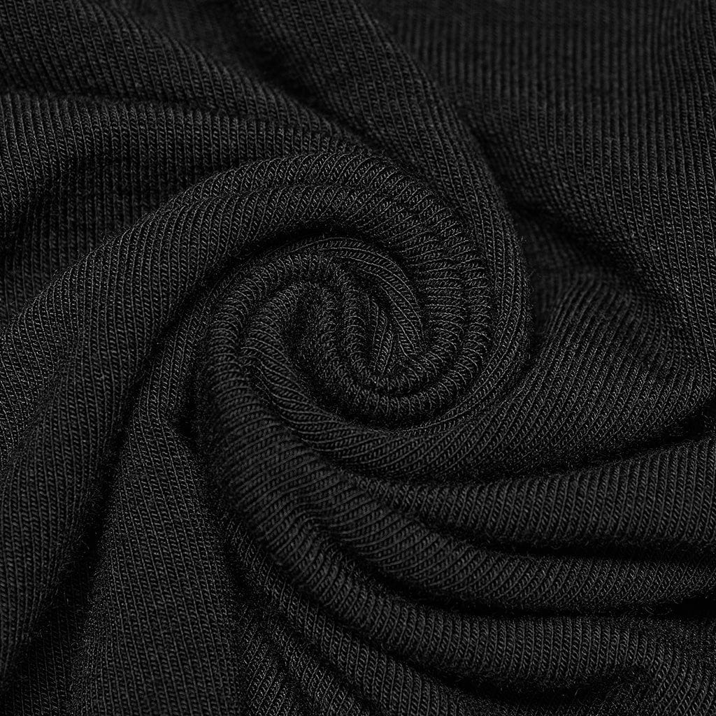 PUNK RAVE Women's Gothic Irregular Mesh Splice Shirt