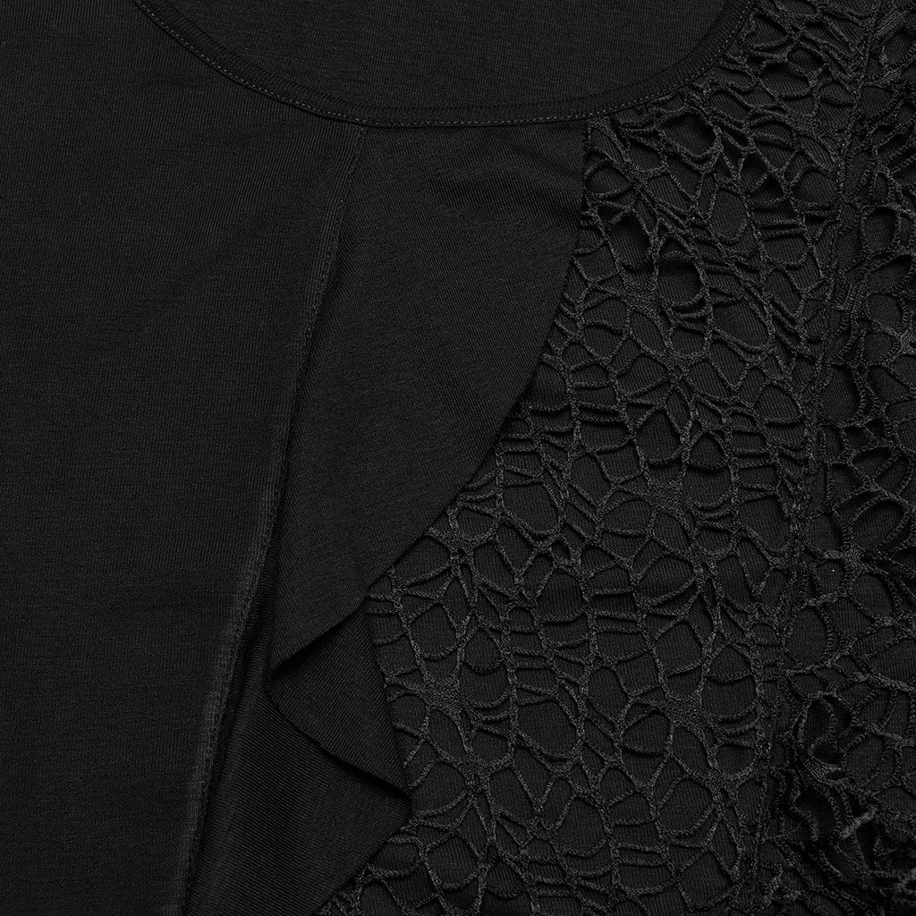 PUNK RAVE Women's Gothic Irregular Off-the-shoulder Ruffled Witch Dress