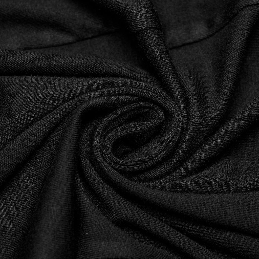 PUNK RAVE Women's Gothic Irregular Ruched Lace Splice Wrap Skirt