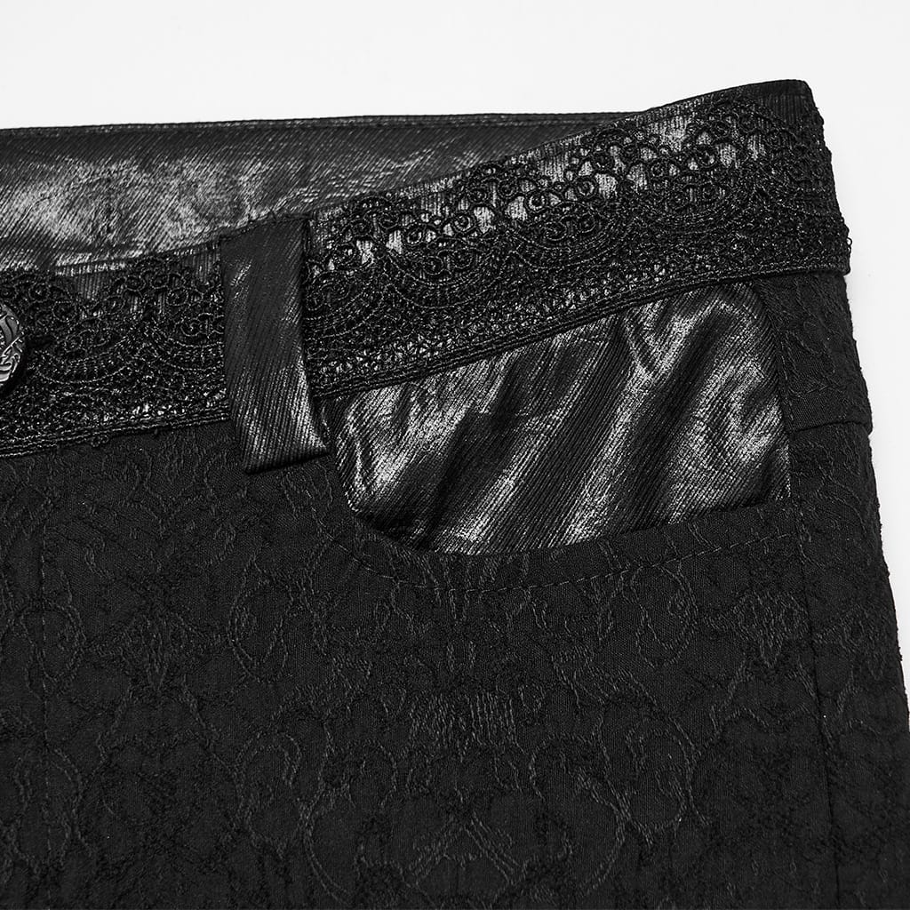 PUNK RAVE Women's Gothic Jacquard Skinny Pants