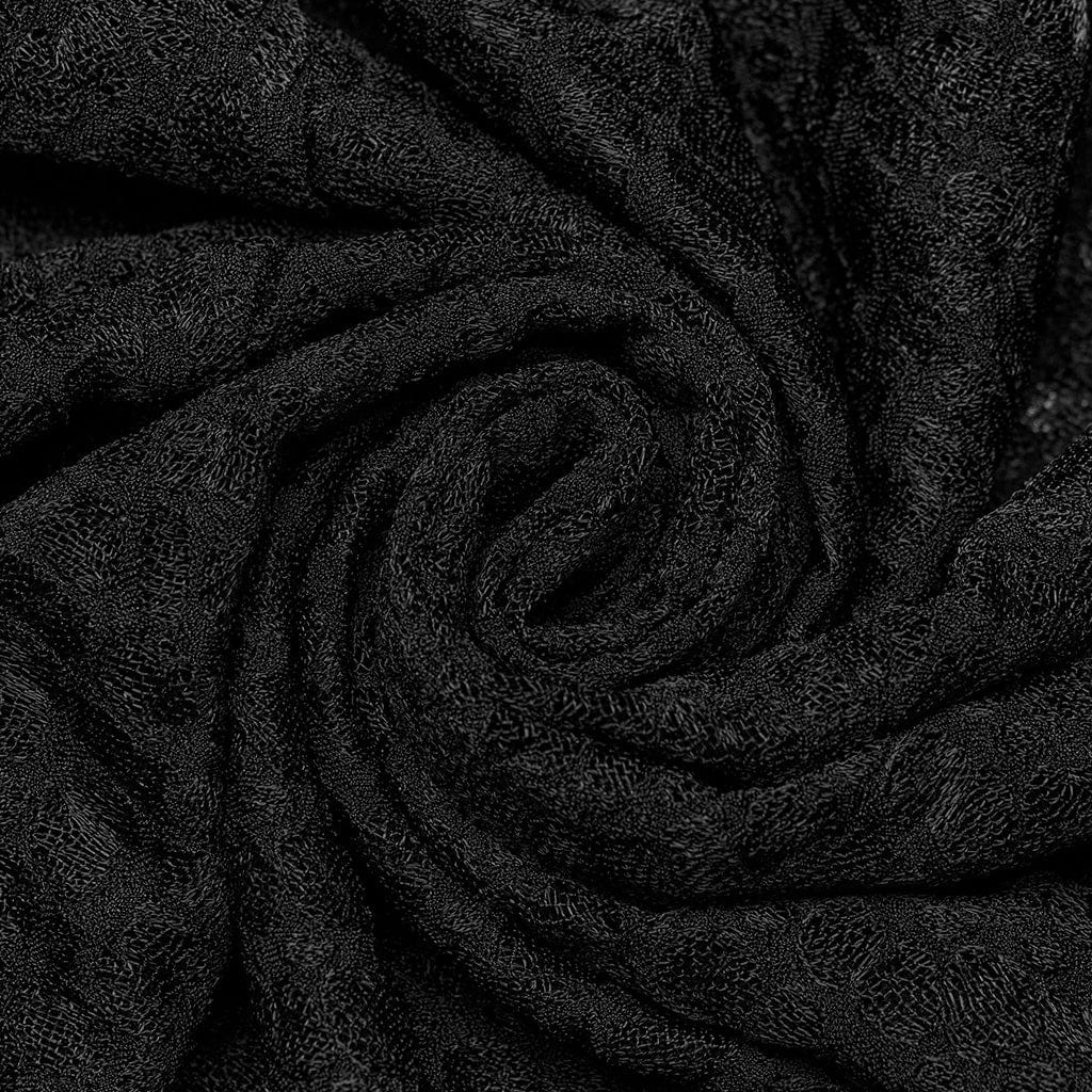 PUNK RAVE Women's Gothic Lace Splice Sheer Fishtail Dress