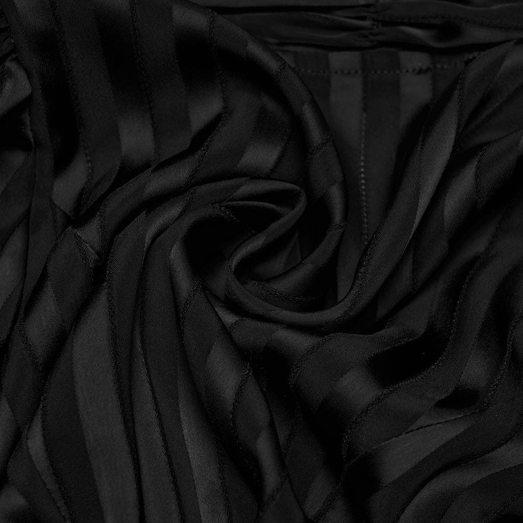 PUNK RAVE Women's Gothic Lace-up Striped Plunging Short Sleeved Shirt Black