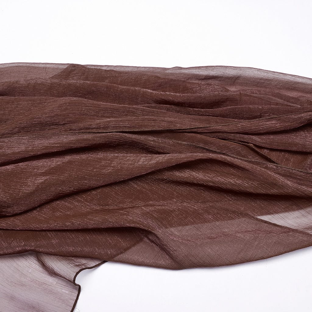 PUNK RAVE Women's Gothic Layered Beaded Detachable Cloak Coffee