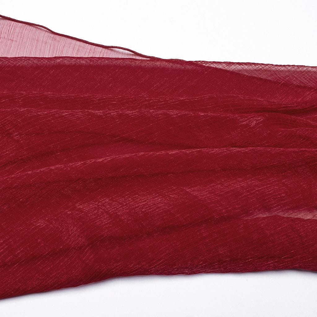 PUNK RAVE Women's Gothic Layered Beaded Detachable Cloak Red