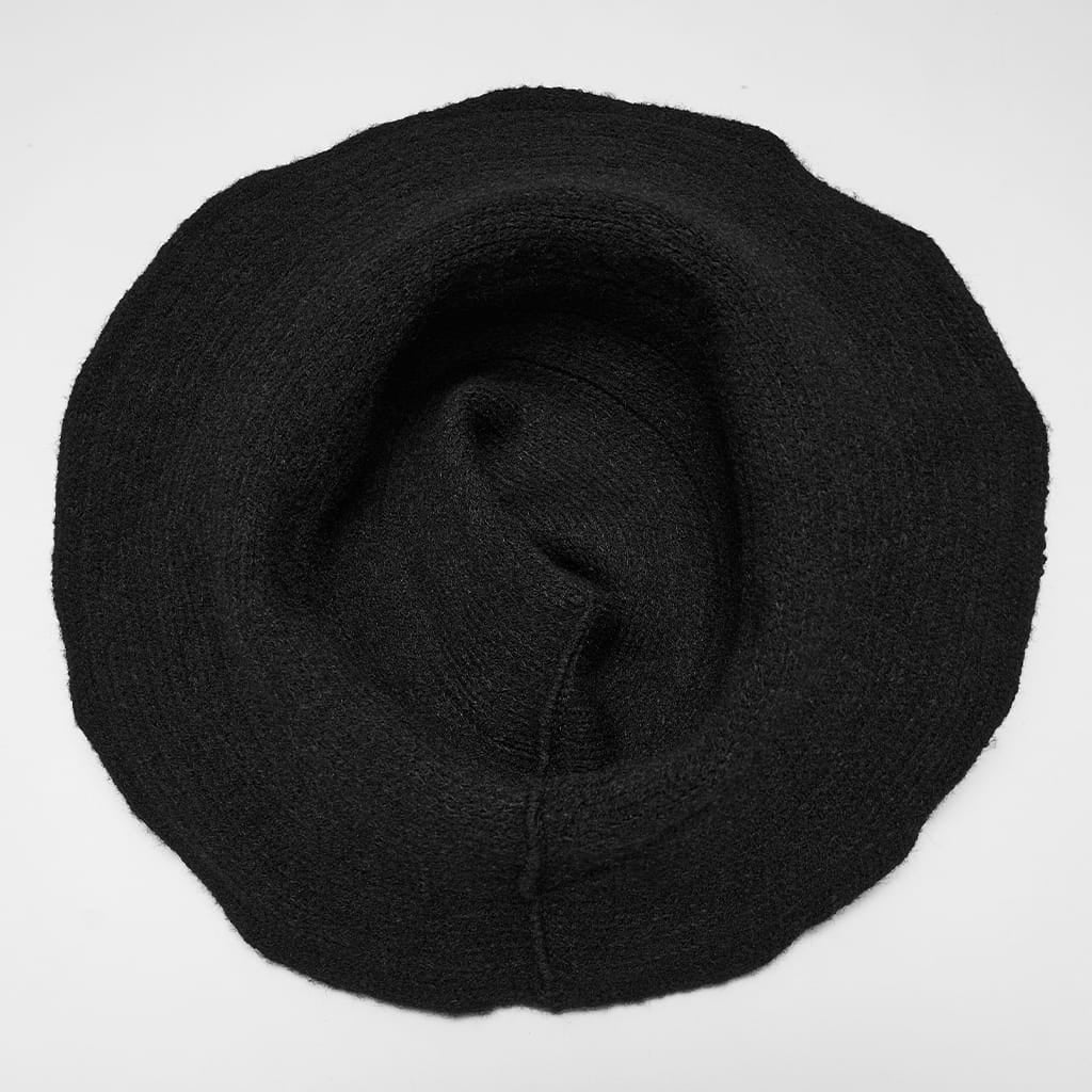 PUNK RAVE Women's Gothic Layered Ruffle Witch Knitted Hat