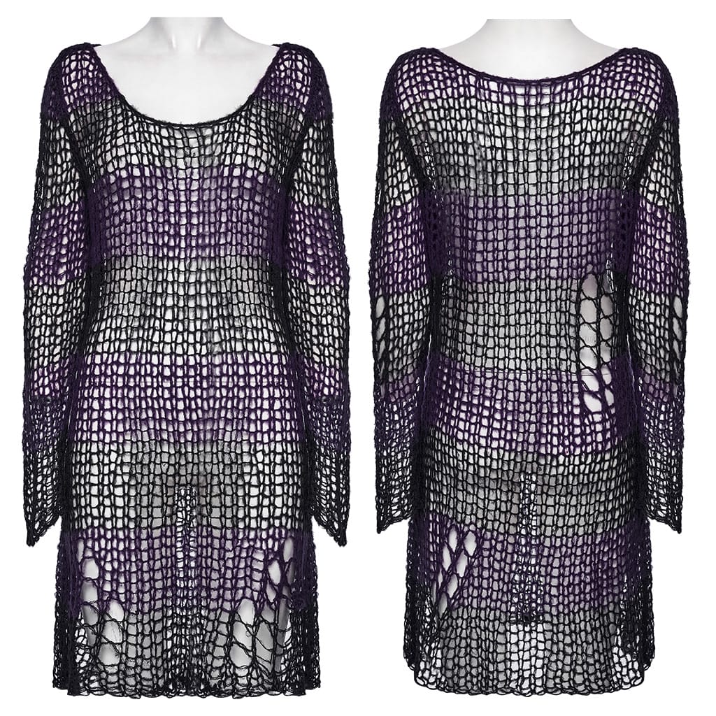 PUNK RAVE Women's Gothic Long Sleeve Pullover Sweater