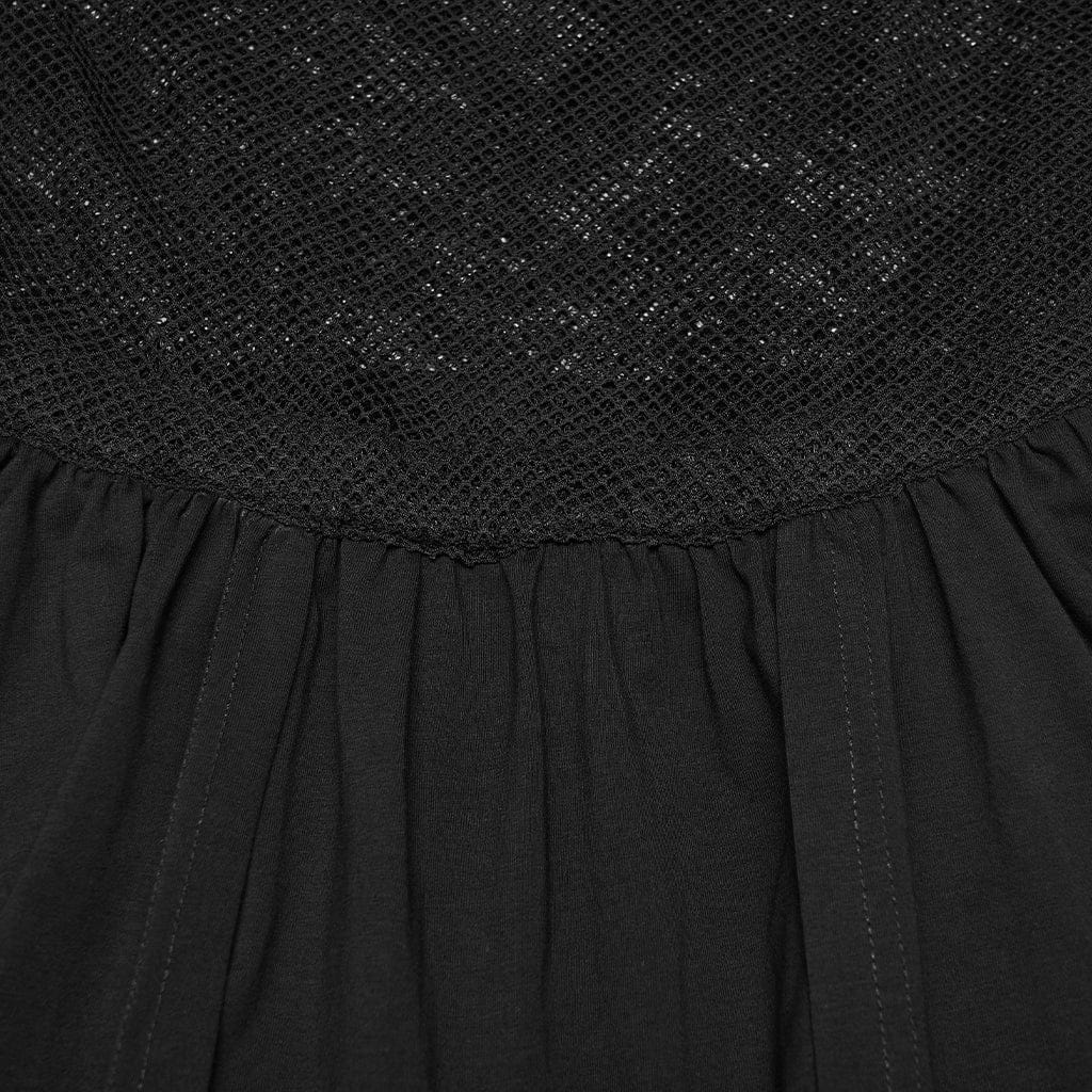 PUNK RAVE Women's Gothic Mesh Sheer Cutout Short Dress