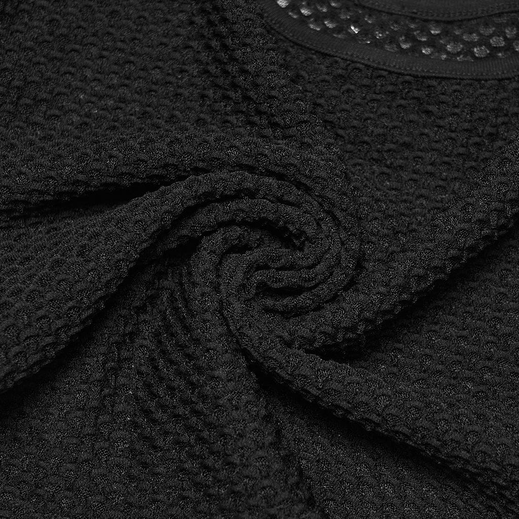 PUNK RAVE Women's Gothic Moon Mesh Tank Top