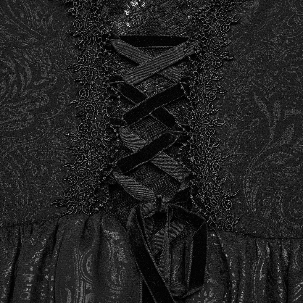 PUNK RAVE Women's Gothic Off-the-shoulder High/low Prom Dress