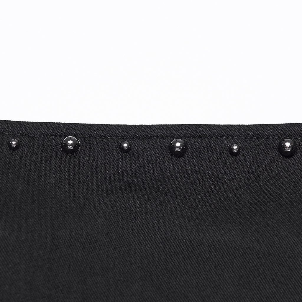 PUNK RAVE Women's Gothic Rivet Pleated Slip Dress