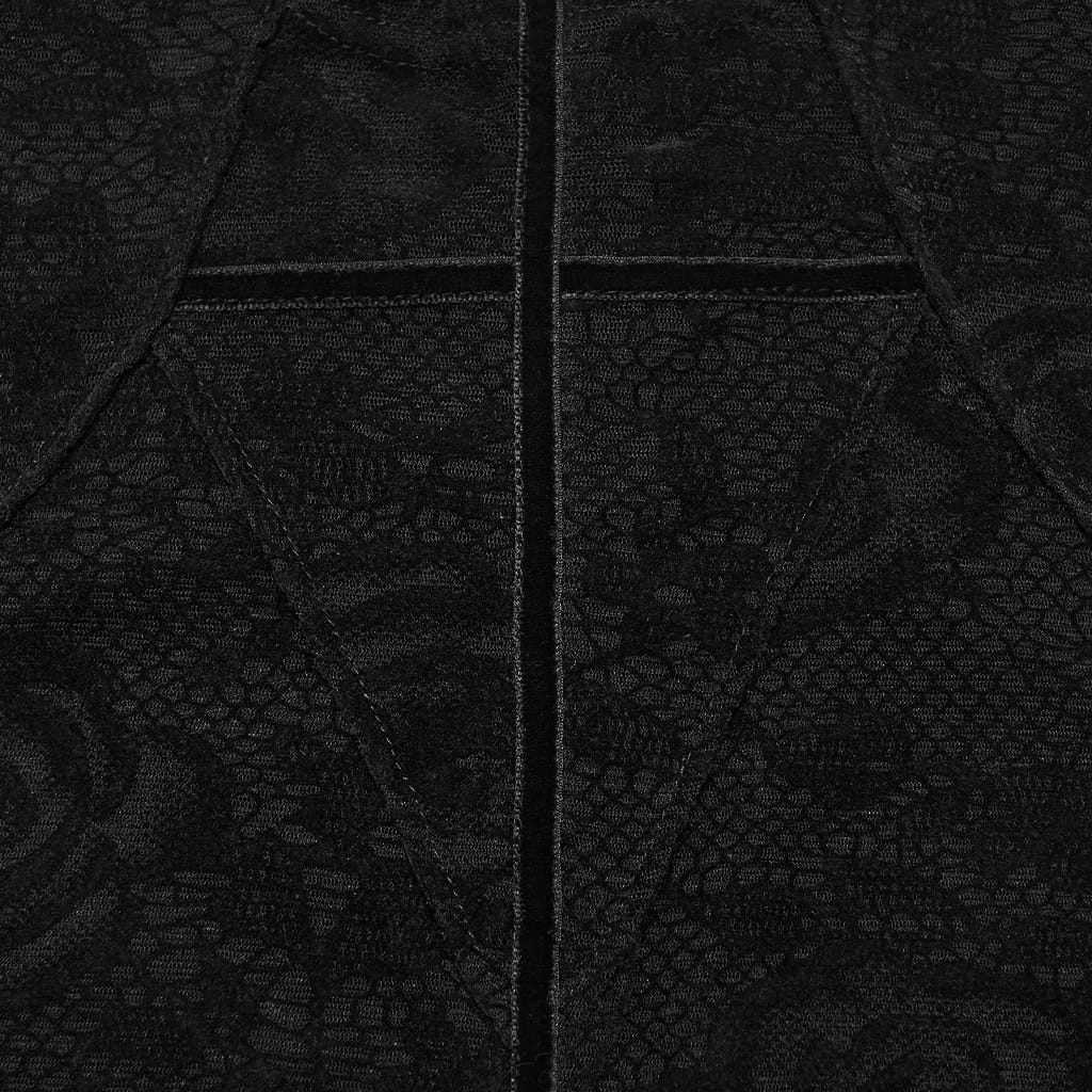 PUNK RAVE Women's Gothic Rose Jacquard Long Sleeve Top Black