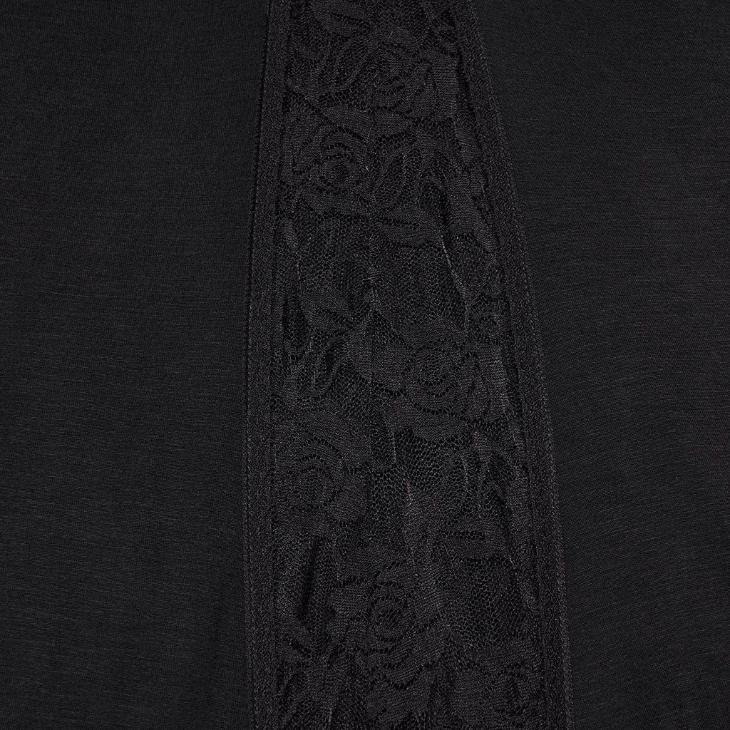 PUNK RAVE Women's Gothic Rose Lace Splice Side Slit Skirt