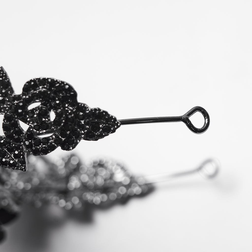 PUNK RAVE Women's Gothic Rose Skull Diamante Crown