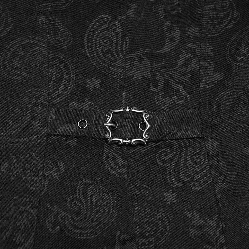 PUNK RAVE Women's Gothic Ruffled Drawstring Vest