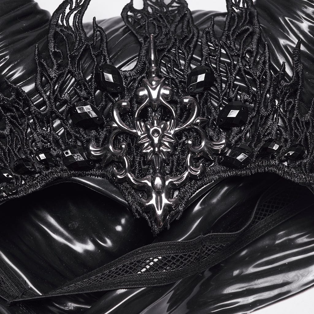 PUNK RAVE Women's Gothic Tassels Horned Headwear